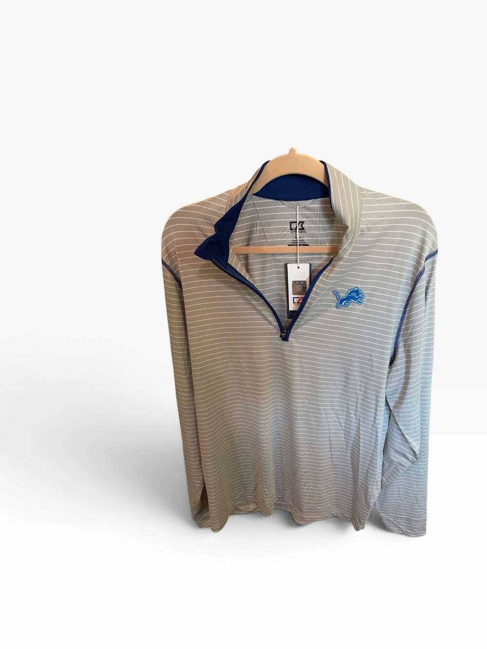 NWT Cutter & Buck Detroit Lions Virtue Eco Pique Quarter-Zip size medium